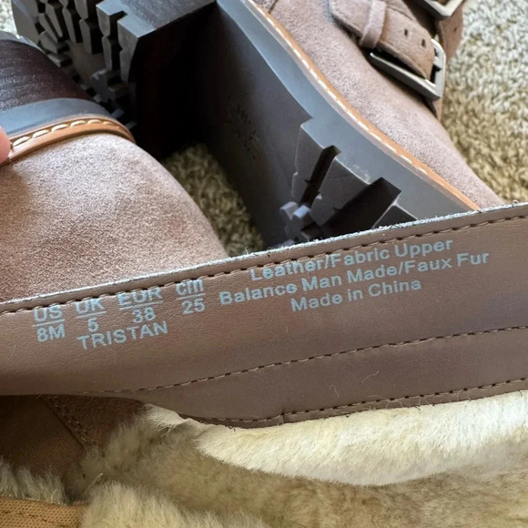 Naturalizer Brown Suede Faux Fur Heeled Winter Boot Size 8 EU 39 - Picture 5 of 5